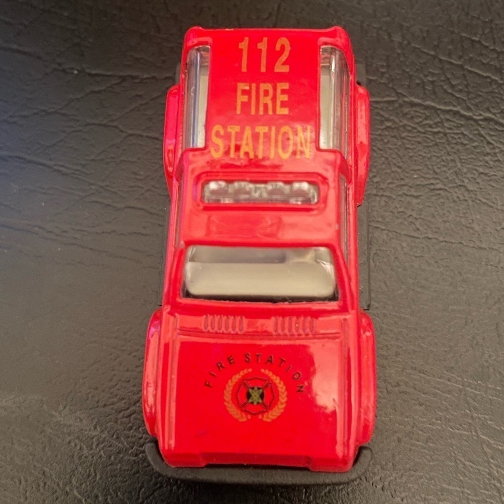 Hot wheels red set of 3 cars Chevy fire truck race car toy cars 1957 Chevrolet - Picture 7 of 15
